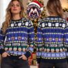 Everton FC EFC Blue White Pine Trees Pattern Fair Isle Knitted Gift For Fan Knitted Ugly Christmas Sweater