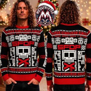 Five Finger Death Punch 5FDP Afterlife Skull Album XMAS Collectors Edition Ugly Christmas Sweater