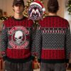 Five Finger Death Punch Christmas Skull Bloody Handprint Brass Knuckles Ho Ho Ho Snowflakes Pattern 5FDP Ugly Christmas Sweater Five Finger Death Punch Christmas Skull Bloody Handprint Brass Knuckles Ho Ho Ho Snowflakes Pattern 5FDP Ugly Christmas Sweater