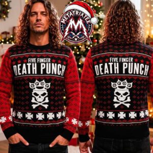 Five Finger Death Punch FDP Knucklehead Skull Pattern XMAS Collectors Edition Ugly Christmas Sweater