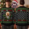 Five Finger Death Punch Skull Red Hand Knuckle Duster Happy Fucking Holidays 2026 Knitted Ugly Christmas Sweater