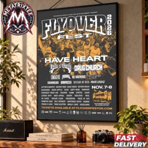 Flyover Fest Oklahoma City 2026 Poster Lineup For November 7-8 With Have Heart And Pain Of Truth And Drug Church And More Premium Poster Canvas