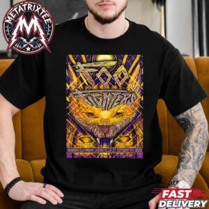 Foo Fighters Tonight Mohegan Sun Arena Poster Art Brad Klausen For Uncasville Connecticut On October 4th Take Cover Tour 2026 Short Black T-Shirt