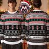 Everton FC The Grinch Santa Hat Holding Club Crest Snowflakes Reindeer Custome Name And Number 2026 Knitted Ugly Christmas Sweater