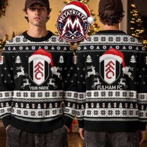 Fulham FC Santa Hat Logo Reindeer Snowflake Knitted 2026 Personalized Christmas Ugly Christmas Sweater Gift For Men And Women