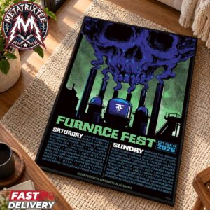 Furnace Fest 2026 Poster Lineup For October 10th And 11th At Sloss Furnaces National Historic Landmark In Birmingham Alabama High-Quality Poster Canvas