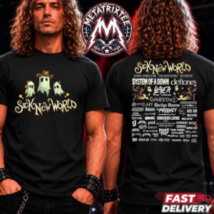 Ghostly Trio Lineup Tee Sick New World Texas Festival 2026 October 24 2026 For Fort Worth At Texas Motor Speedway Two Sided Unisex T Shirt