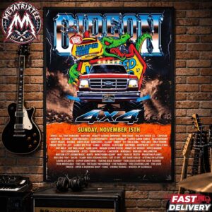 Gideon Band x Vans Warped Tour Orlando 2026 Concert Poster 4X4 Truck Lineup On Sunday November 15th Gallery-Style Poster Canvas