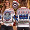 My Chemical Romance The Black Parade Skeleton Leader Flames And KK Logo Pattern 2026 Knitted Ugly Christmas Sweater My Chemical Romance The Black Parade Skeleton Leader Flames And KK Logo Pattern 2026 Knitted Ugly Christmas Sweater