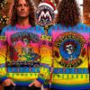 Grateful Dead Bertha Skeleton Playing Guitar Dancing Bears Steal Your Face 2026 Knitted Ugly Christmas Sweater