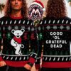 Grateful Dead Dancing Bear Skiing Winter Mountain Landscape 2026 Knitted Ugly Christmas Sweater
