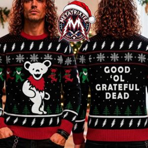 Grateful Dead Dancing Bear Good Ol Grateful Dead Christmas Pattern 2026 Knitted Ugly Christmas Sweater