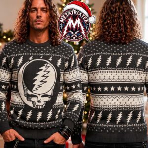 Grateful Dead Steal Your Face Skull Stars Knitted Pattern Gift For Fan Knitted Ugly Christmas Sweater