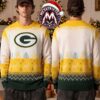 Detroit Lions NFL Leaping Lion Logo Reindeer Pine Tree Pattern 2026 Knitted Ugly Christmas Sweater