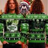 Green Day American Rock Band Pink And Black Christmas Era Graphic Print Gift For Fan Knitted Ugly Christmas Sweater