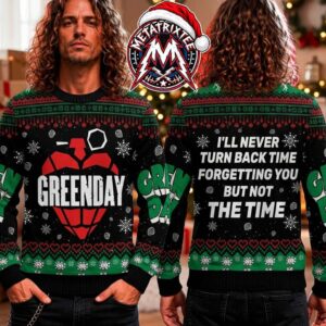 Green Day Heart Grenade I’ll Never Turn Back Time Forgetting You But Not The Time 2026 Knitted Ugly Christmas Sweater