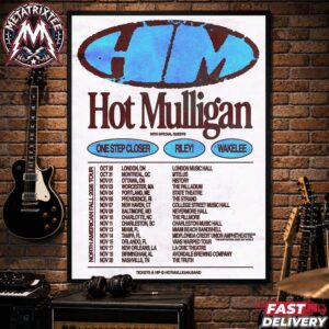 Hot Mulligan North American Fall Tour 2026 Poster Dates List Kicks Off In London ON To Nashville TN Gallery-Style Poster Canvas