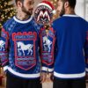 Ipswich Town FC Blue Red Snowflakes Santa Hat Reindeer Football Club Logo Personalized Christmas 2026 Holiday Ugly Christmas Sweater