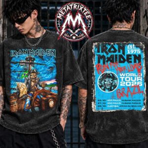 Iron Maiden Brazil 2026 Event Tee Run For Your Lives World Tour 2026 For Sao Paulo And Curitiba On October 25th And 27th And 28th Washed T-Shirt