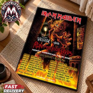 Iron Maiden Run For Your Lives Tour For North America 2027 Poster Start In April 14 In Tacoma WA To May 16 In Ocean City MD High-Quality Poster Canvas
