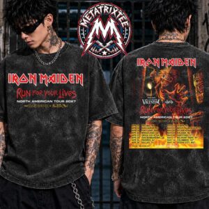 Iron Maiden Run For Your Lives Tour For North America 2027 Poster Start In April 14 In Tacoma WA To May 16 In Ocean City MD Washed T-Shirt