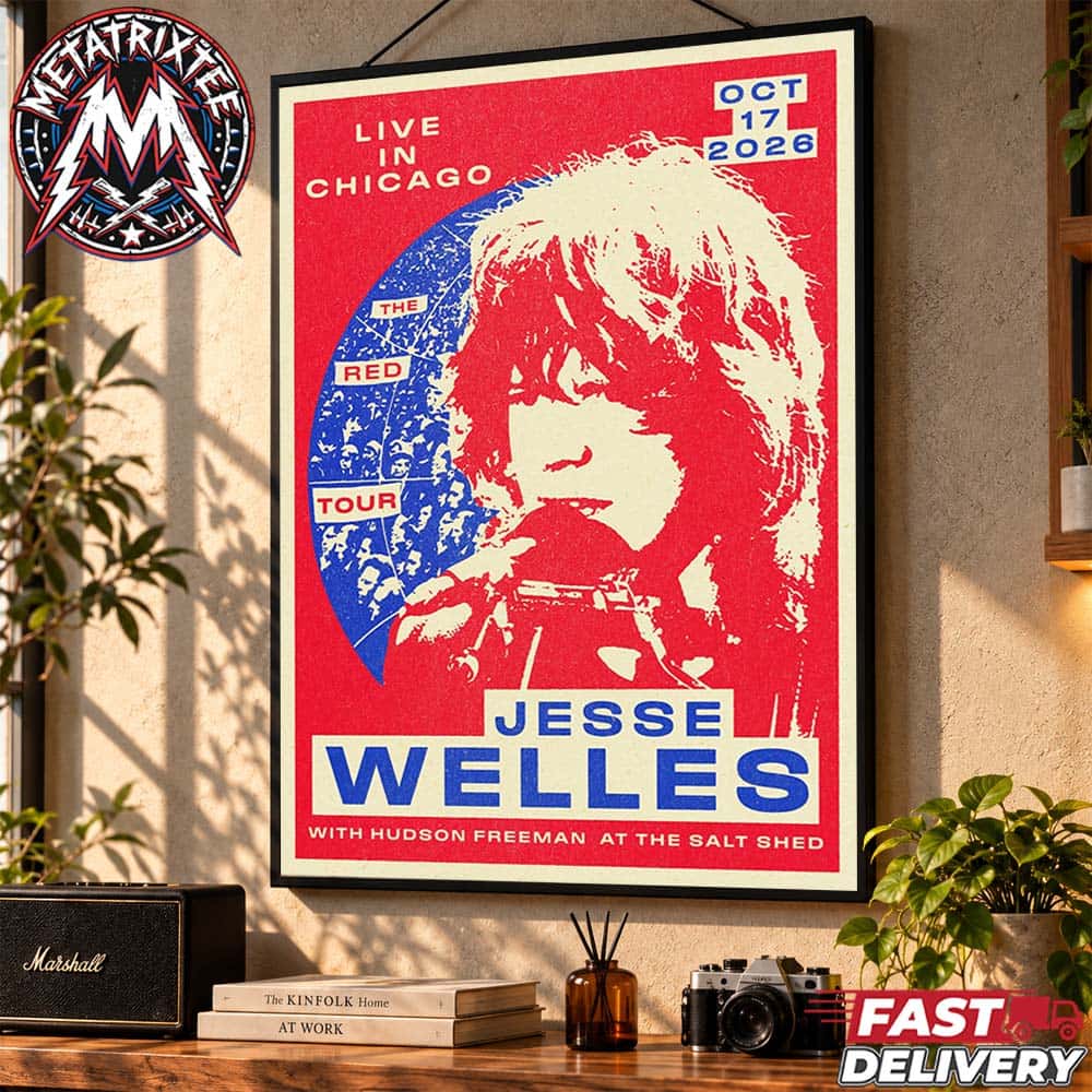 Jesse Welles Live In Chicago 2026 Gig Poster For The Salt Shed in Chicago IL On October 17 With Hudson Freeman High-Quality Poster Canvas Jesse Welles Live In Chicago 2026 Gig Poster For The Salt Shed in Chicago IL On October 17 With Hudson Freeman High-Quality Poster Canvas