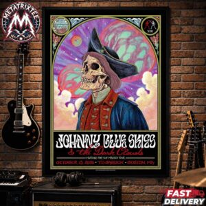Johnny Blue Skies Boston Mutiny for the Masses Tour Show Poster For October 13th 2026 At TD Garden In Massachusetts With The Dark Clouds Gallery-Style Poster Canvas