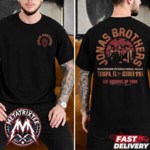 Jonas Brother Tampa 2026 Tee For Benchmark International Arena In FL On October 11th Burning Up All Over Again Tour 2026 Short Black T-Shirt