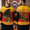Kreator Band Violent Mind Wearing Santa Hat Hate X-Mas Uber Alles Blood Drip Gift For Fan Knitted Ugly Christmas Sweater