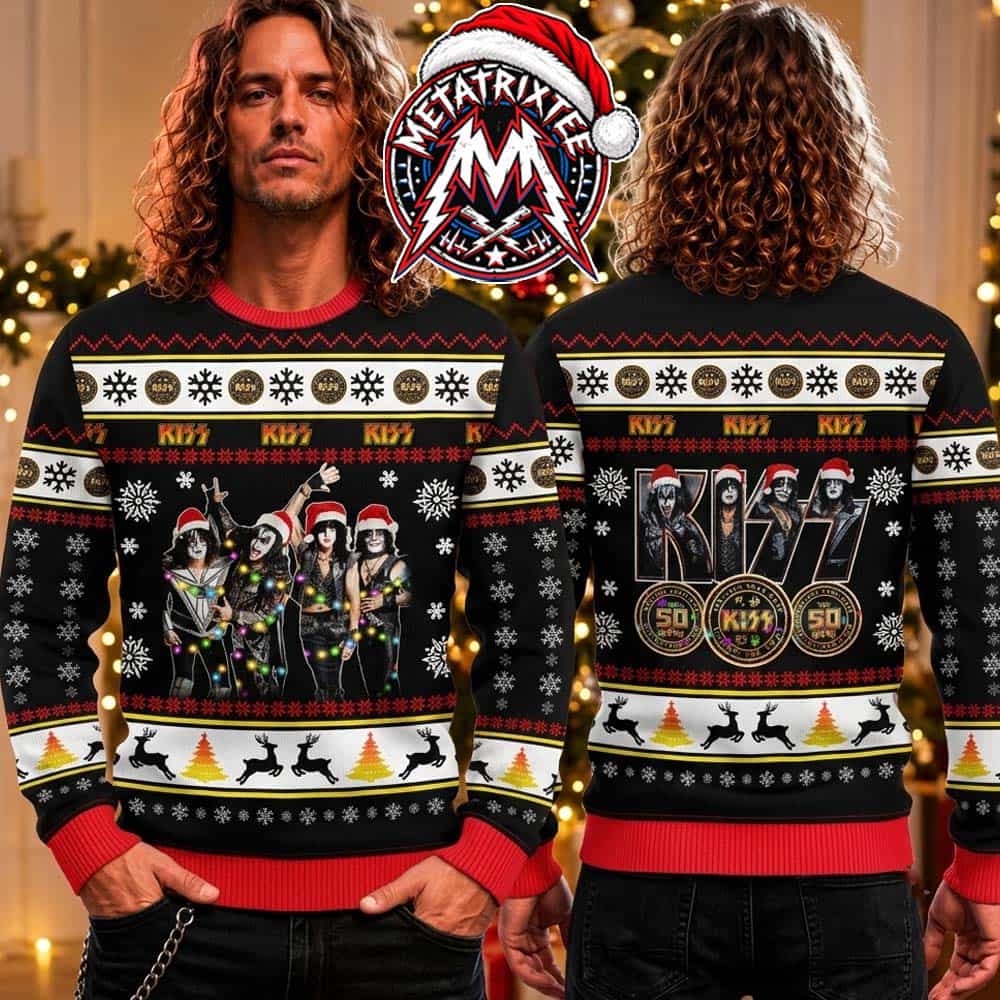 KISS 50th Anniversary Holiday Graphic Knitted Pattern 2026 Personalized Christmas Ugly Christmas Sweater Gift For Men And Women KISS 50th Anniversary Holiday Graphic Knitted Pattern 2026 Personalized Christmas Ugly Christmas Sweater Gift For Men And Women