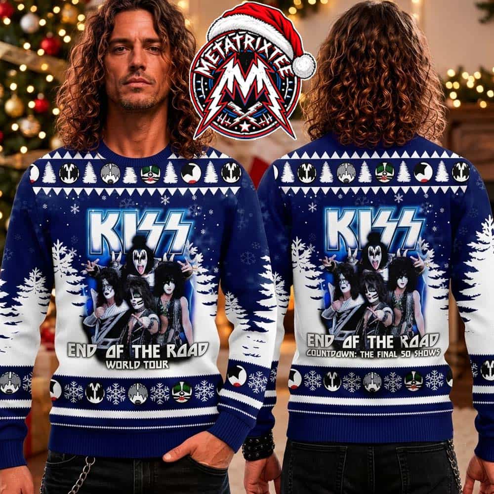 KISS Band End Of The Road Countdown The Final 50 Shows Nordic Pattern XMAS Collectors Edition Ugly Christmas Sweater KISS Band End Of The Road Countdown The Final 50 Shows Nordic Pattern XMAS Collectors Edition Ugly Christmas Sweater