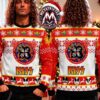KISS Rock Band Merry Kissmas Face Pattern Black Background Gift For Fan Knitted Ugly Christmas Sweater