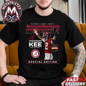 Keelon Russell President Kee Special Edition On October 10 2026 Week 6 Alabama Crimson Tide x ESPN College GameDay Black T-Shirt