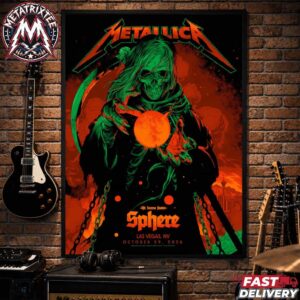 Ken Taylor Poster Life Burns Faster 2026 Weekend Five Night 1 Metallica In Sphere Las Vegas On October 29 Gallery-Style Poster Canvas