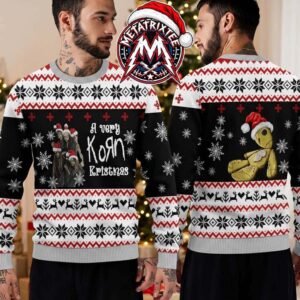Korn Band Members And Ragdoll Doll A Very Korn Kristmas Personalized Christmas 2026 Holiday Ugly Christmas Sweater