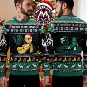 Korn Band Ragdoll Doll Santa Hat And Bone Arms Personalized Christmas 2026 Holiday Ugly Christmas Sweater