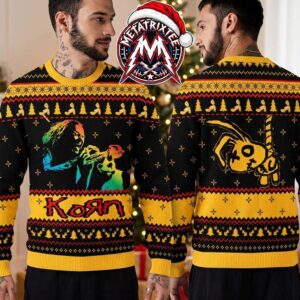 Korn Rock Band Front Logo And Back Cartoon Character Ugly Christmas Sweater Ugly Christmas Sweater Gift For Holiday 2026