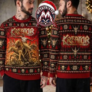 Kreator Thrash Metal Band Phantom Antichrist Demon Horsemen Knitted Pattern 2026 Knitted Ugly Christmas Sweater