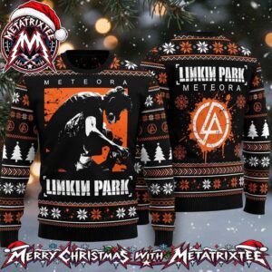 Linkin Park Meteora Album Artwork And Christmas Theme 2026 Ugly Christmas Sweater Gift For Men And Women