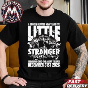 Little Stranger Cleveland OH Show Poster A Broken Hearted New Years Eve At The Agora Theater On December 31st 2026 Short Black T-Shirt