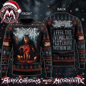 Lorna Shore Candelabra Skulls And I Feel The Everblack Festering Within Me Lyrics 2026 Knitted Ugly Christmas Sweater