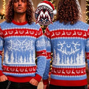 Lorna Shore Christmas Winter Pine Forest Antlers Crescent Moon Holiday Christmas Xmas Ugly Christmas Sweater