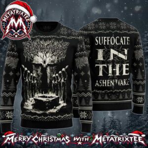 Lorna Shore Suffocate In The Ashen Wake Gothic Forest Altar 2026 Knitted Ugly Christmas Sweater