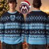 Liverpool FC You’ll Never Walk Alone Logo Patterned Red And White Snowy Winter Forest Landscape Holiday Christmas Xmas Ugly Christmas Sweater