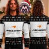 McLaren F1 Racing Team Orange Black Sponsor Logos Reindeer Pattern Personalized Christmas 2026 Holiday Ugly Christmas Sweater