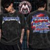 Metallica Red Demon ELVIS And Viva Las Sphere Tee Life Burns Faster Sphere Las Vegas Concert Tour 2026 2027 Double Sided Graphic Rock Band Washed T-Shirt