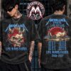 Metallica Horned Demon Skull Cross Logo Tee For Life Burns Faster Sphere Las Vegas 2026 2027  Two Sided Heavy Metal Band Washed Black T-Shirt
