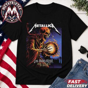 Metallica Life Burns Faster Night 5 For Weekend Three Official Event Poster by Brandon Heart In Sphere Las Vegas On October 15th 2026 Short Black T-Shirt