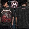 Metallica Blue And White Logo Tee Life Burns Faster Sphere Las Vegas Concert Tour 2026-2027 Double Sided Graphic Rock Band Washed T-Shirt