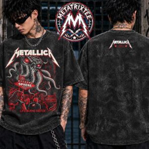 Metallica Life Burns Faster Night One Tee By Landon Armstrong Show Of 24 At Sphere Las Vegas NV On October 1st 2026 Washed T-Shirt